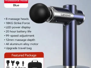 Lenovo Powerful Wireless Massager Gun 8 Massage HeadsRechargeable Shoulder Back Neck Waist Leg Electric Fascia Gun - Oyoyo  - Color : Blue-bag