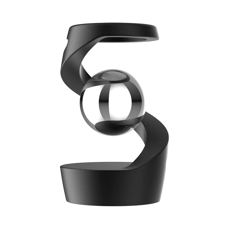 Adult Desktop Stress Relief Toy Aluminum Alloy Decompression Hypnosis Rotary Gyro Fingertip Kinetic levitating Spinner Gift - Oyoyo 26 - Color : Black-Silver