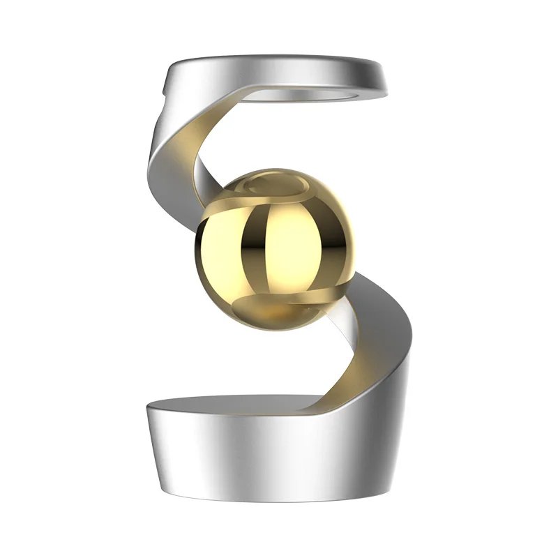 Adult Desktop Stress Relief Toy Aluminum Alloy Decompression Hypnosis Rotary Gyro Fingertip Kinetic levitating Spinner Gift - Oyoyo 26 - Color : Silver-Gold